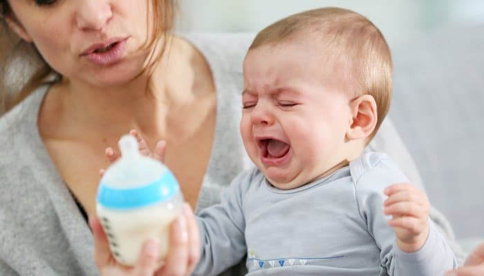 baby crying won't take a bottle