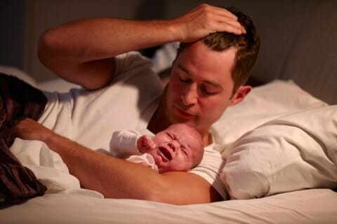 colic newborn dad can't sleep