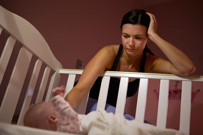 tired mom colic baby