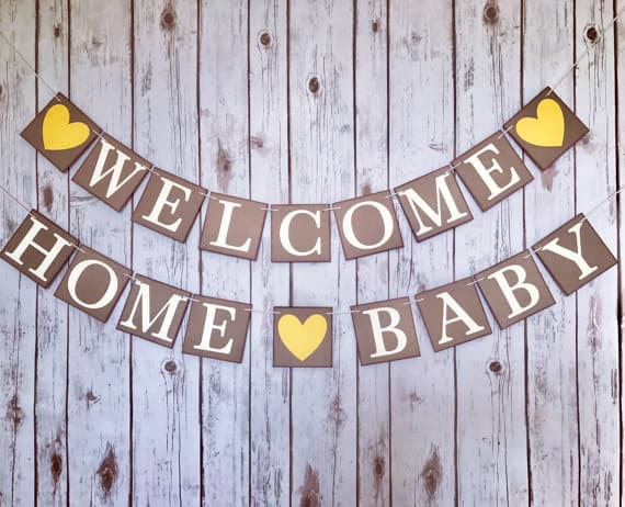 cute welcome home baby sign