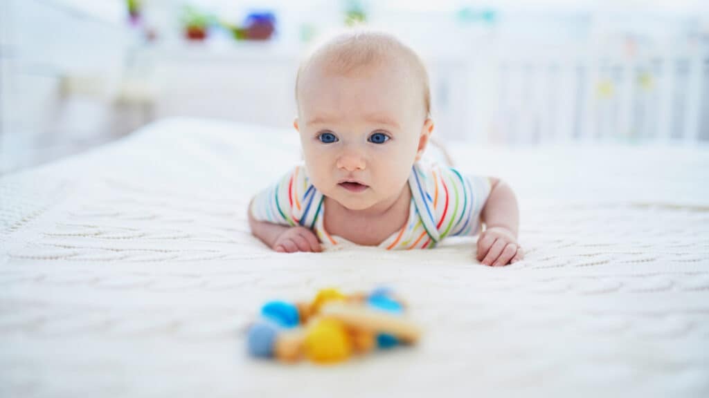 Baby In Tummy Time Crawling