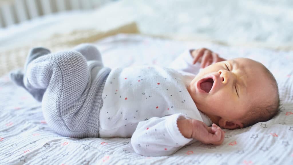 Baby sleeping in crib