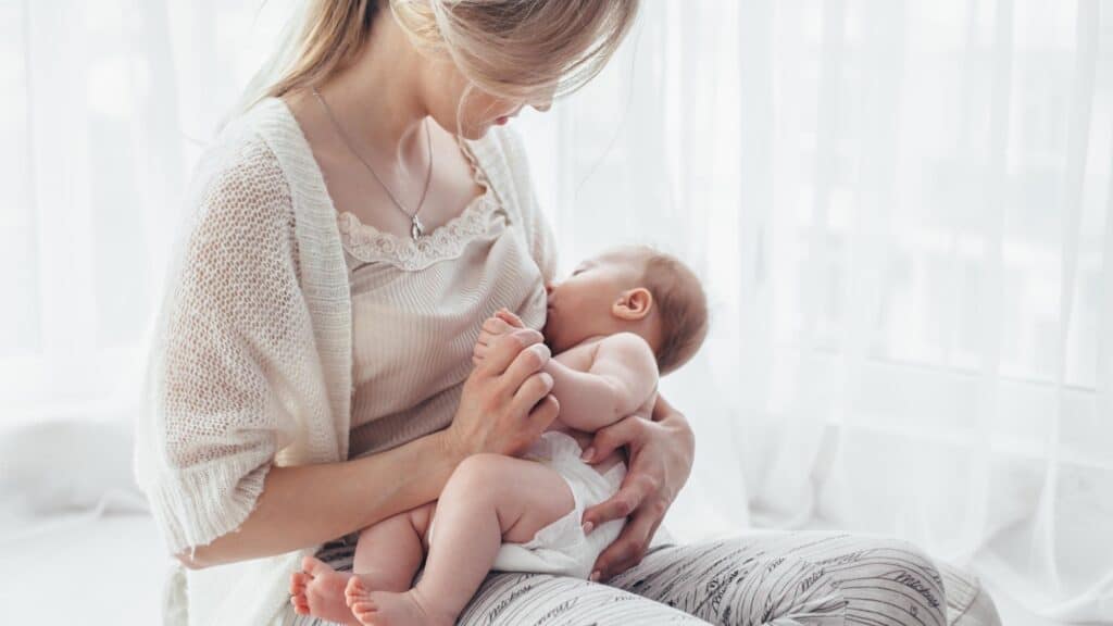 mother feeding baby