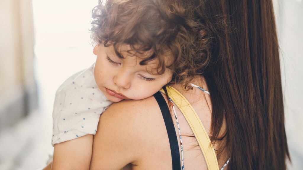 Blog Banner Image Template toddler sleeping on mom