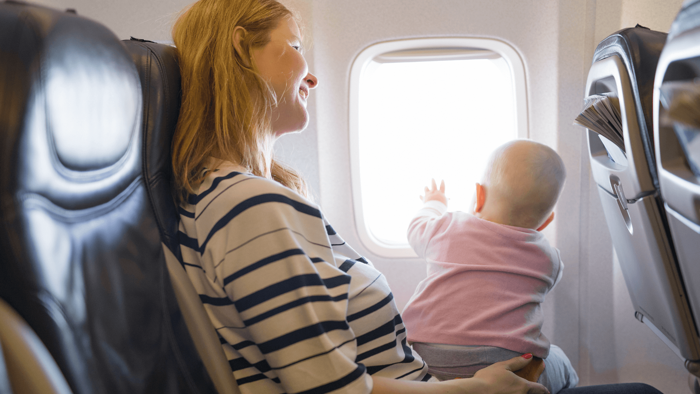 baby and mommy on plane